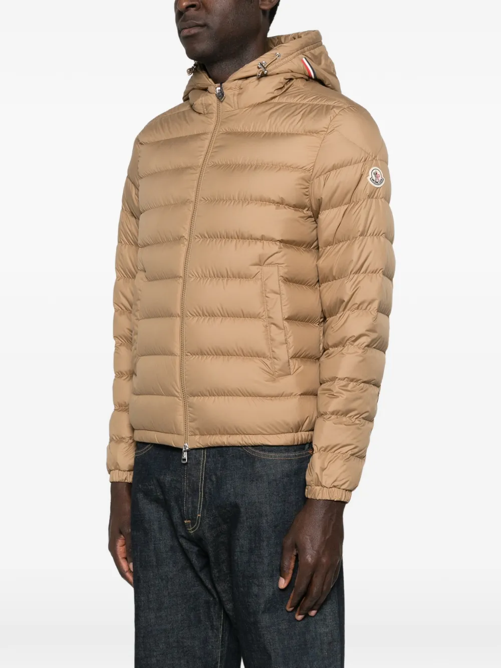 Moncler Vermeille gewatteerd jack met capuchon Beige