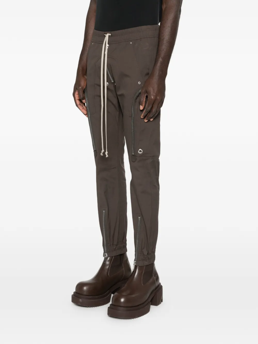 Rick Owens Bauhaus Zip Cargo Pants | Brown | FARFETCH
