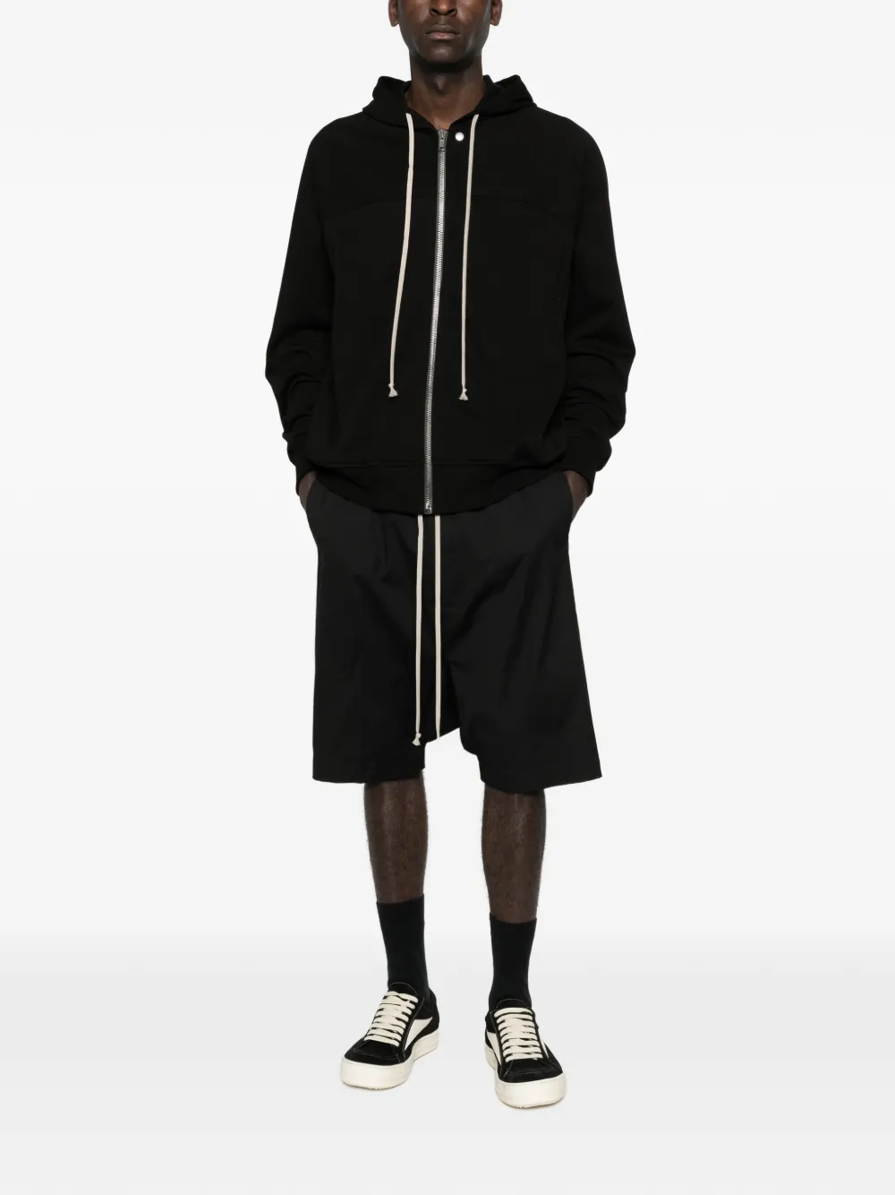 Rick Owens drawstring drop-crotch shorts - Zwart