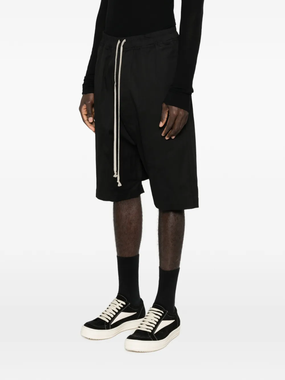  Rick Owens Drawstring Drop-crotch Shorts - Black 