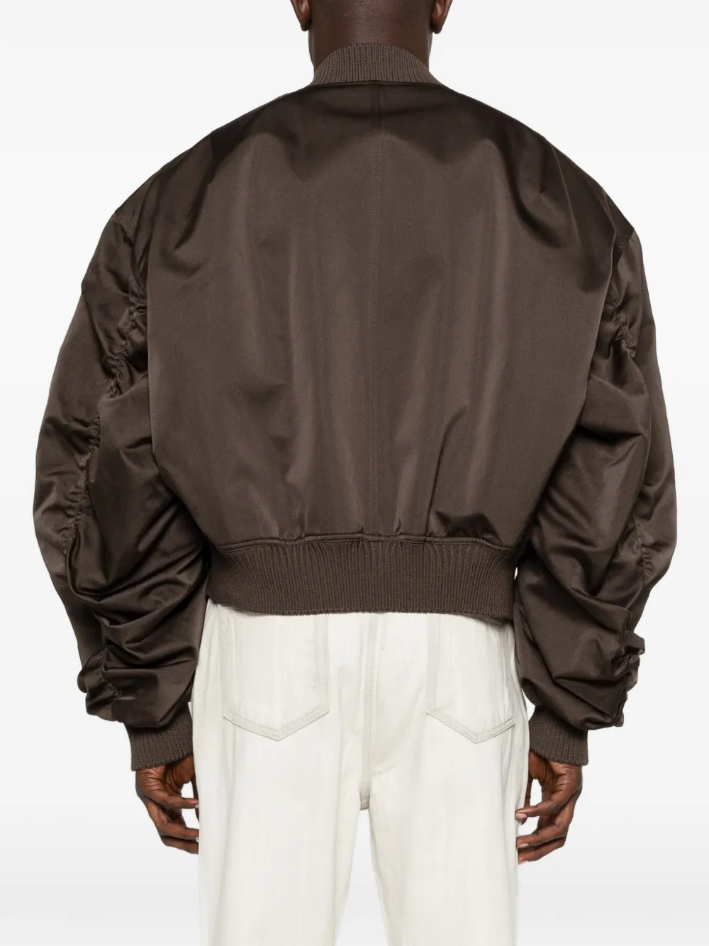 Rick Owens Flight bomberjack met ruches Bruin
