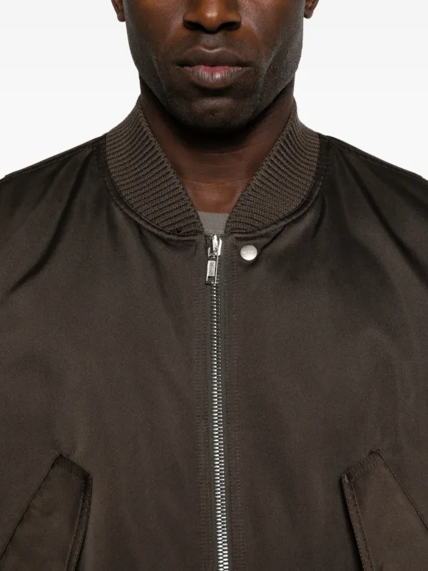 Rick Owens Ruched Flight Bomber Jacket | Brown | FARFETCH