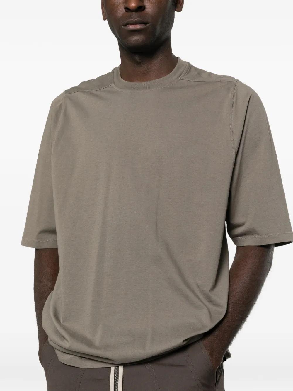 Rick Owens Jumbo SS Temple T-shirt van katoenen jersey Bruin