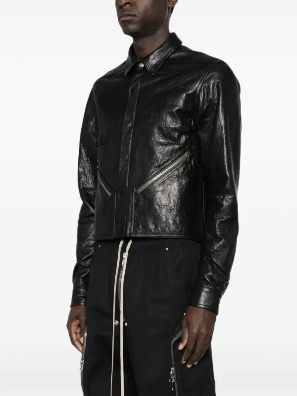 Rick Owens レザージャケット | ブラック | FARFETCH JP