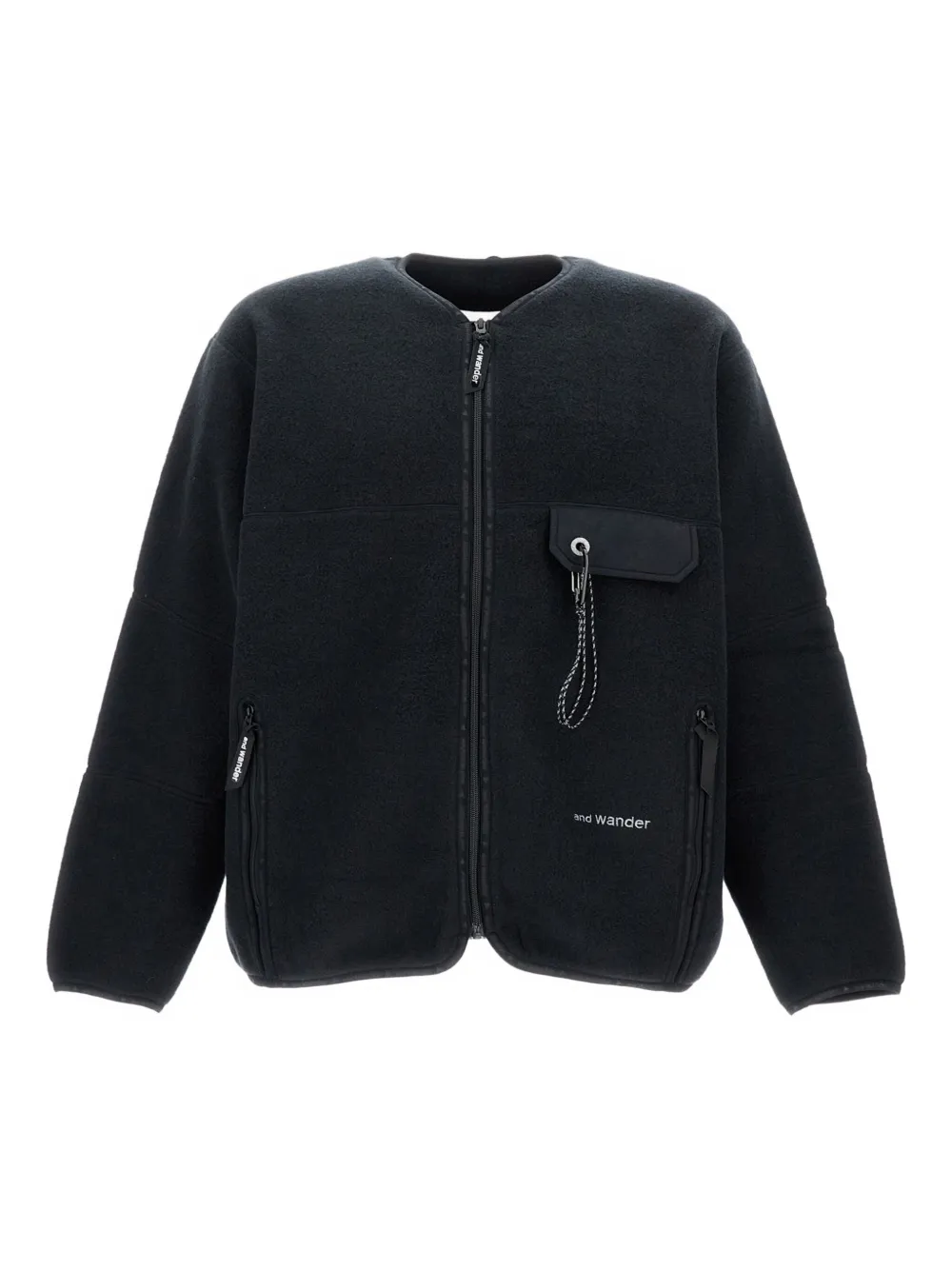 and Wander zip fleece sweater | Black | Image 1