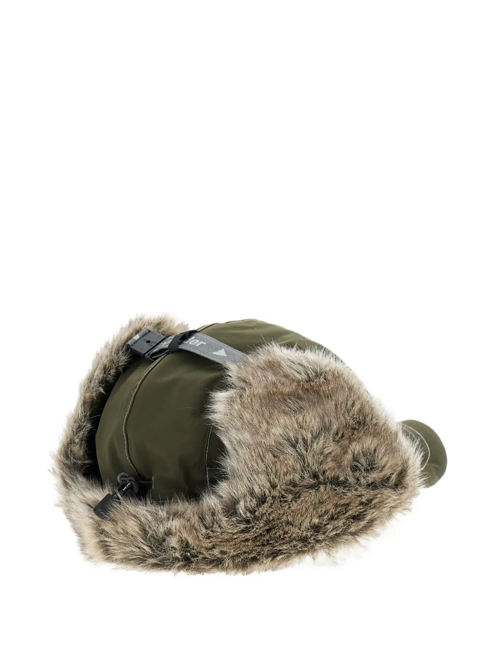 And Wander faux fur ear flaps logo hat - Groen