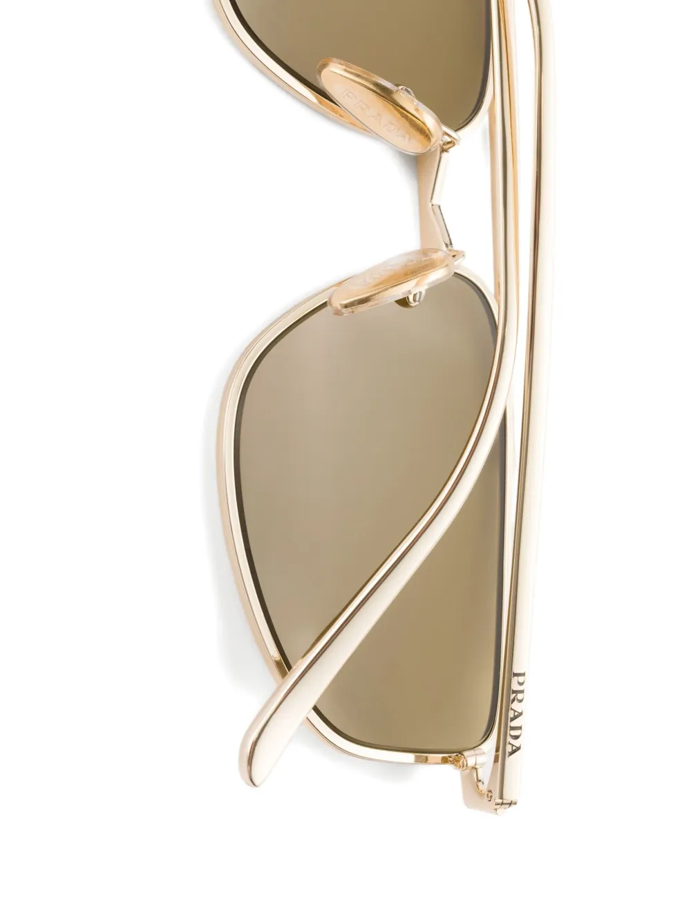 Prada Eyewear Zonnebril met geometrisch montuur Goud