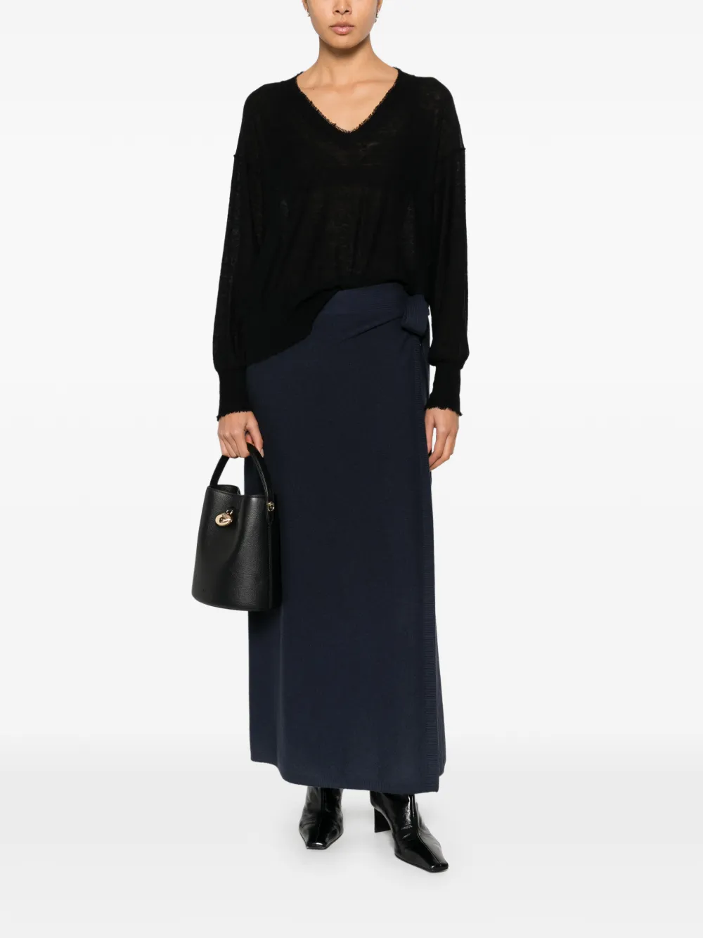 Gran Sasso tie-waist skirt - Blauw