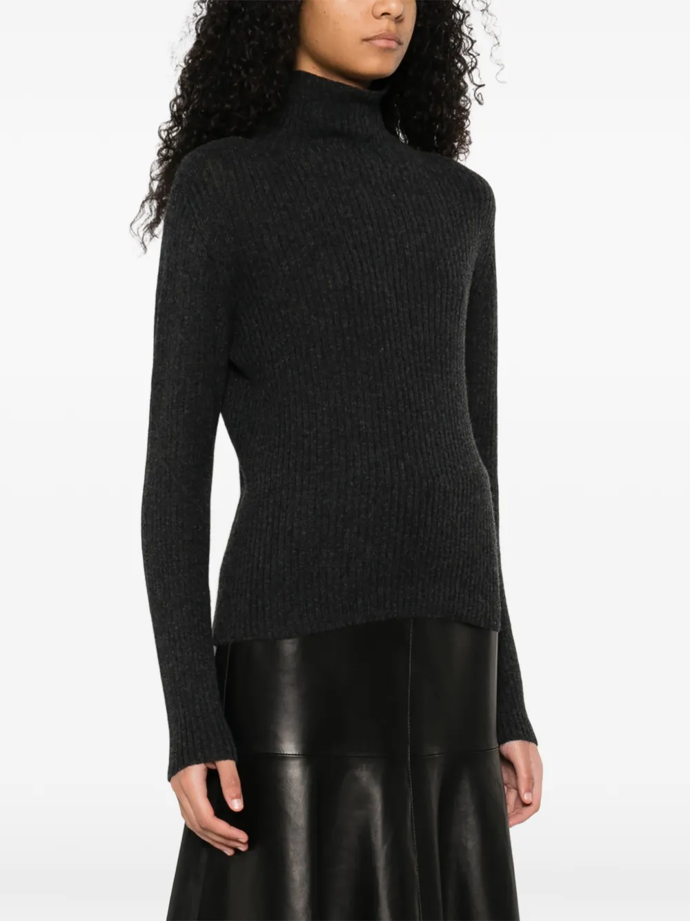  Gran Sasso Turtleneck Ribbed Sweater - Grey 
