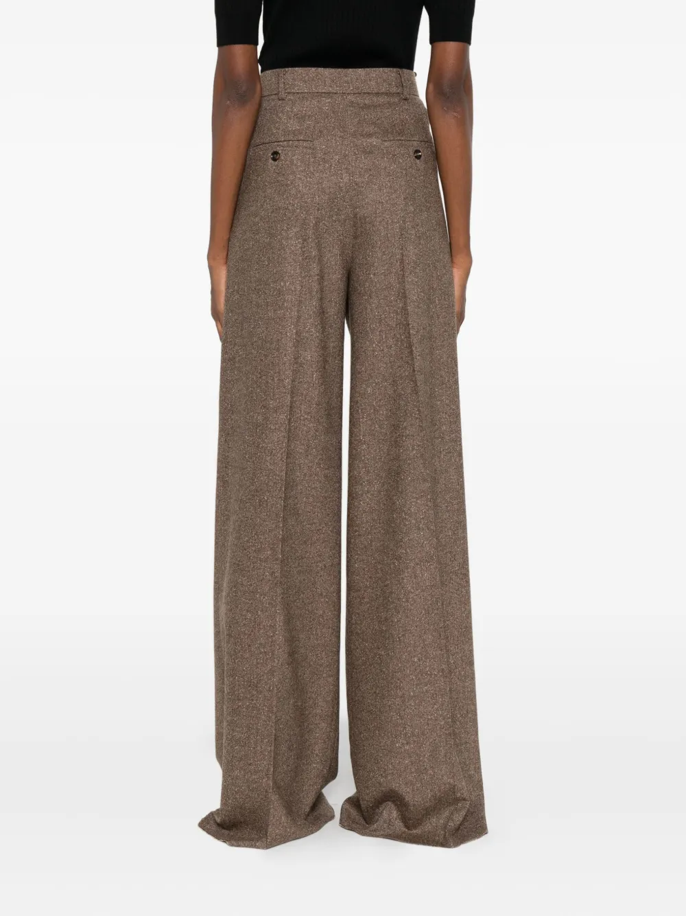 Max Mara Broek met geplooid detail Bruin
