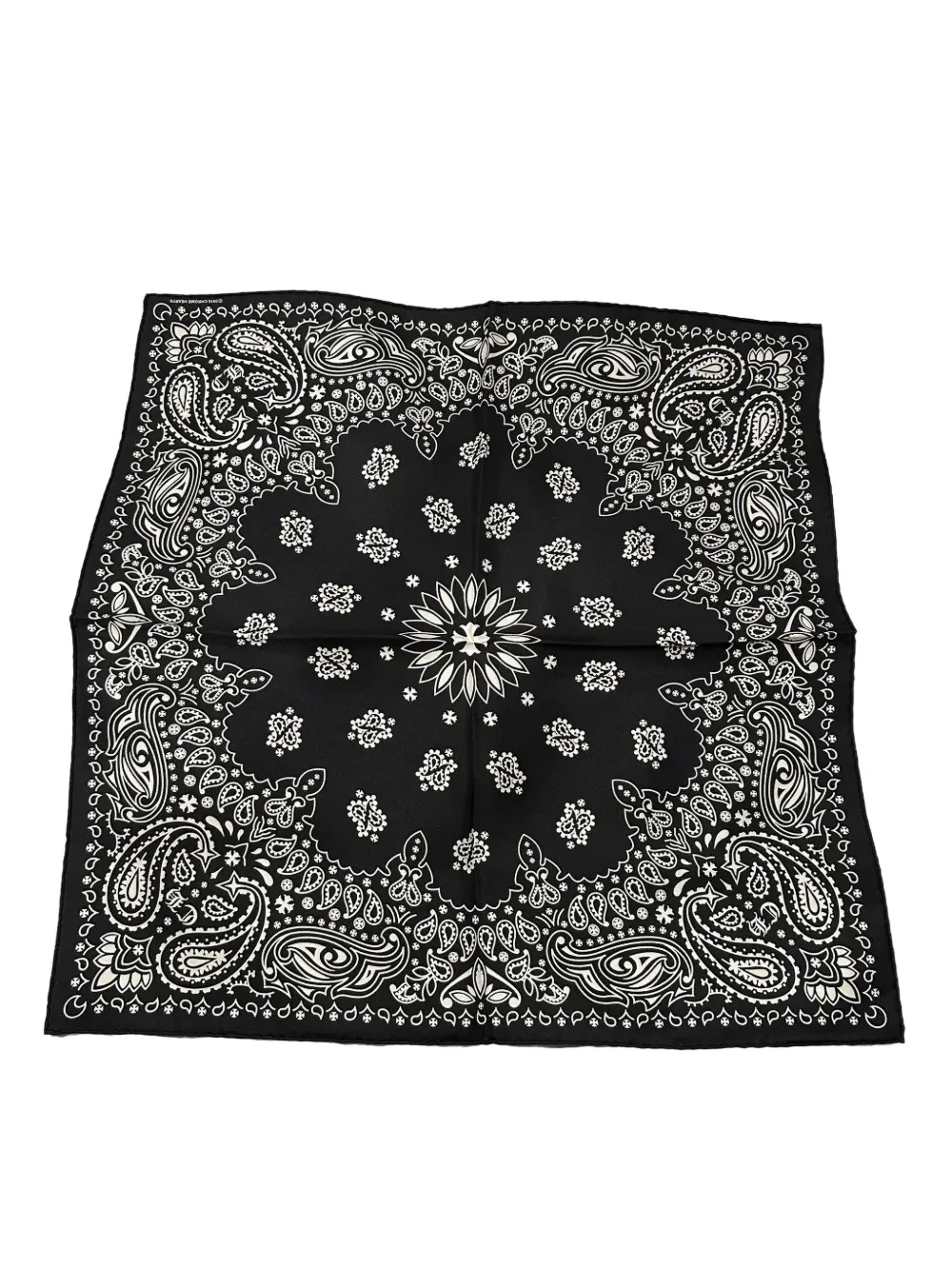Chrome Hearts paisley floral silk scarf - Nero