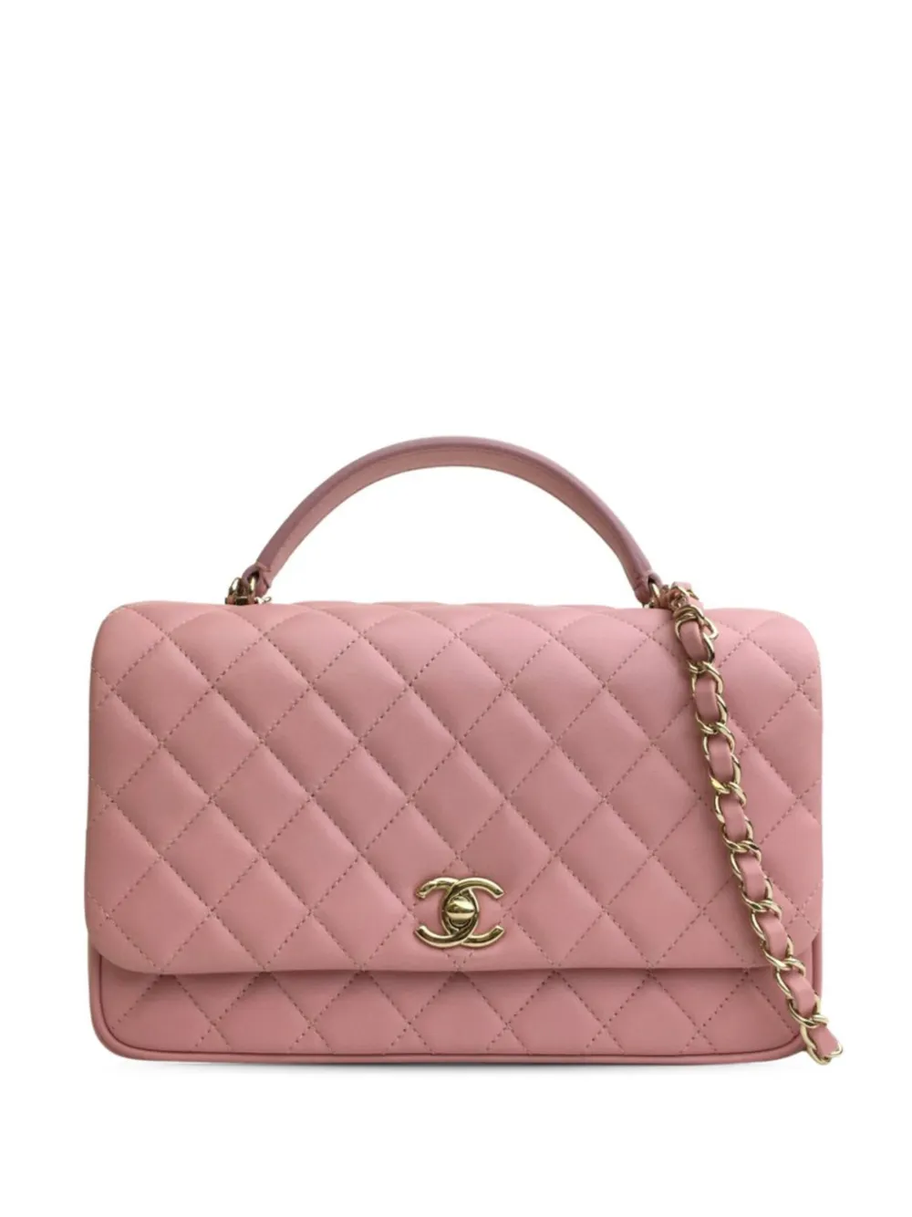 Pre-owned Chanel 2018 Small Lambskin Citizen Chic Flap Satchel In Pink