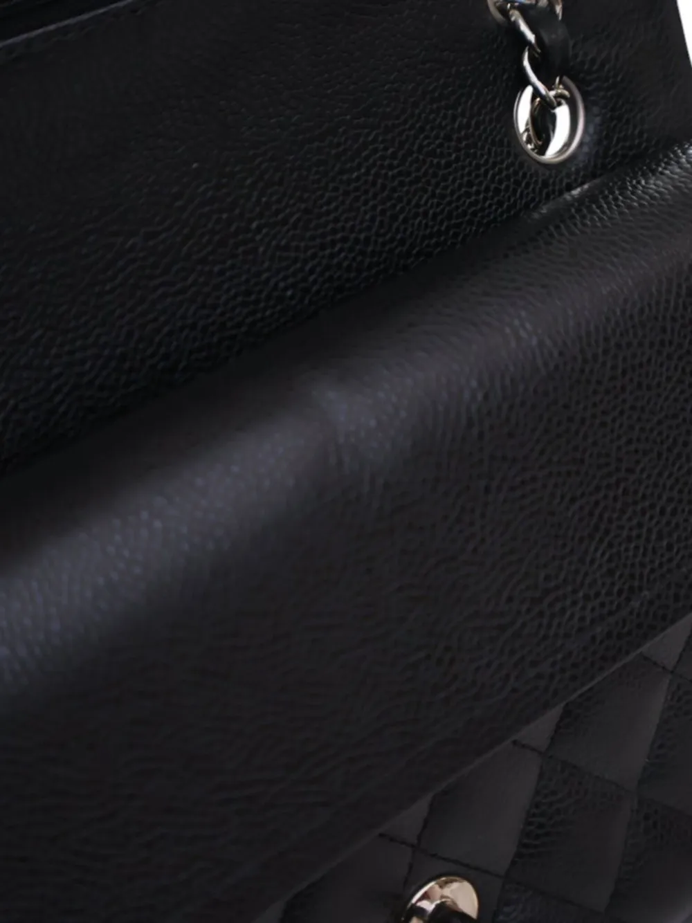 CHANEL Pre-owned 2010-2011 Medium Classic Caviar Double Flap Shoulder Bag In Black