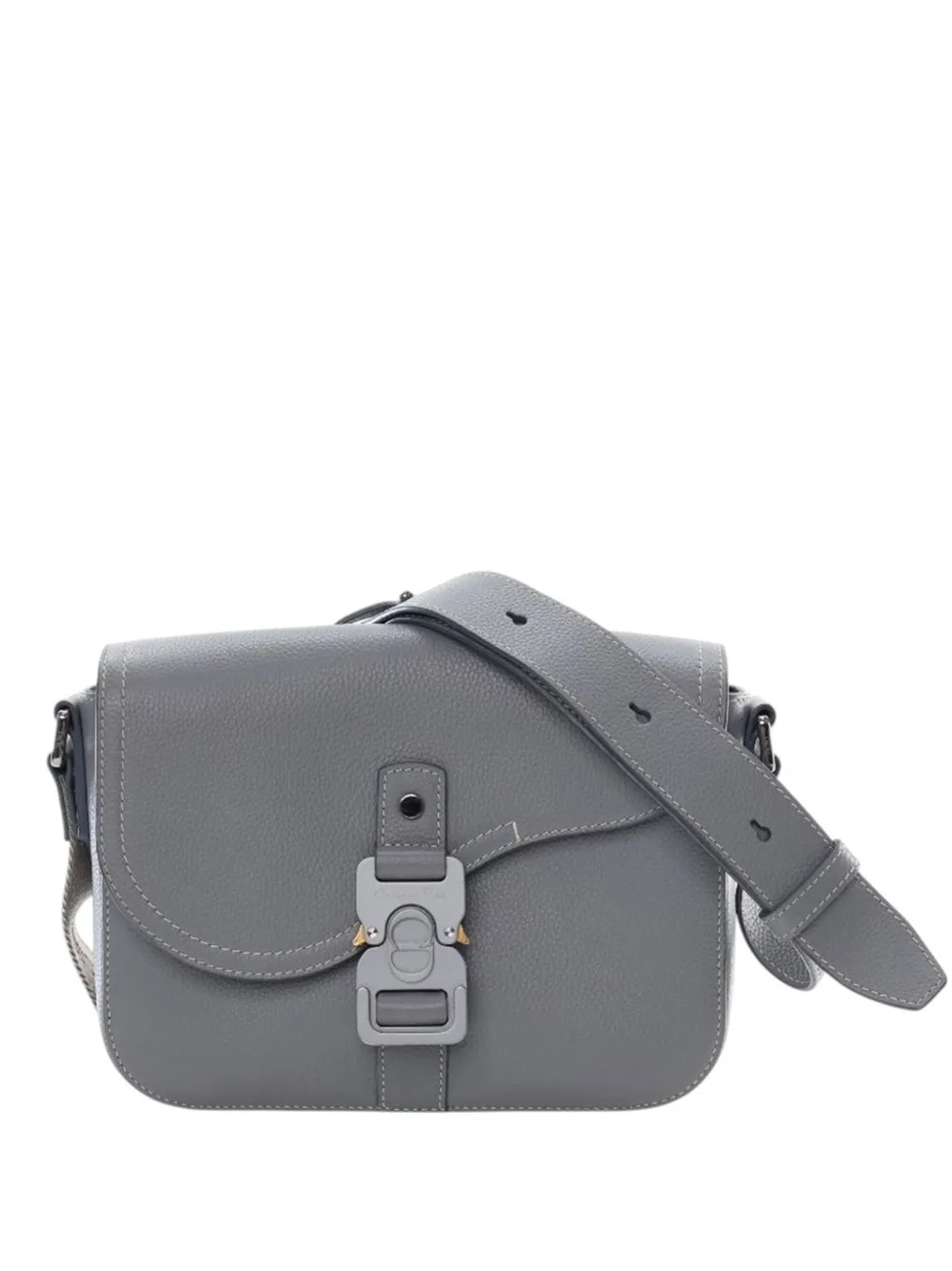 Christian Dior Pre-Owned Borsa a tracolla Saddle piccola in pelle di vitello pieno fiore con battente 2023 | grigio | Image 1