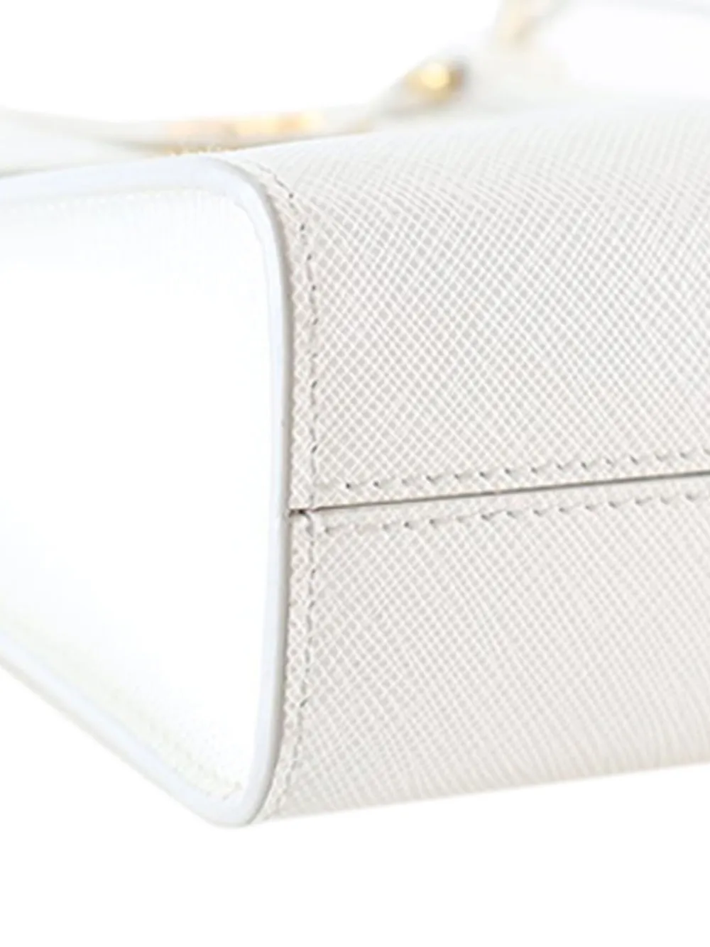 Pre-owned Prada 2010-2025 Mini Saffiano Lux Tote Satchel In White