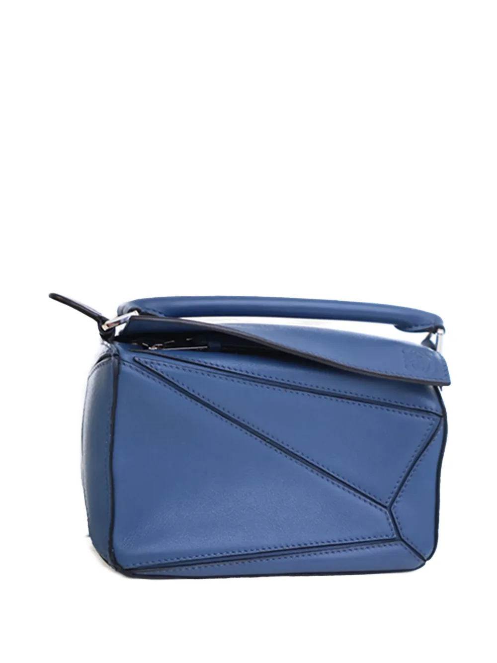 Pre-owned Loewe 2018 Mini Calfskin Puzzle Satchel In Blue