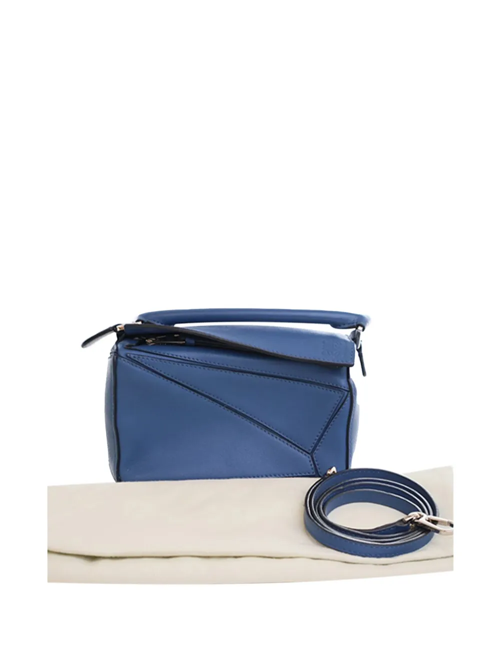 Pre-owned Loewe 2018 Mini Calfskin Puzzle Satchel In Blue