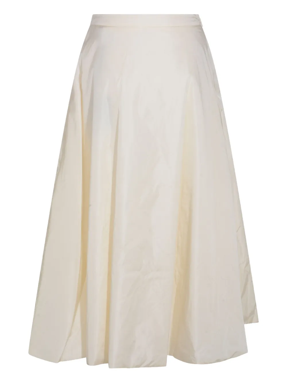 Add logo-embroidered A-line skirt - Beige