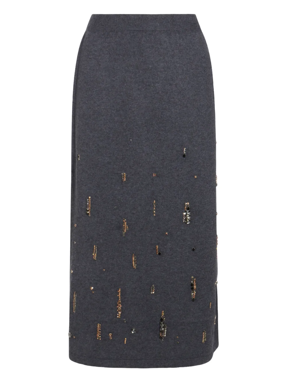 Fabiana Filippi bead-embellished skirt - Grigio