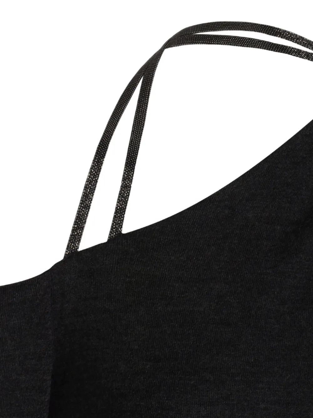 Brunello Cucinelli Asymmetrische top met Monili-bandje Zwart