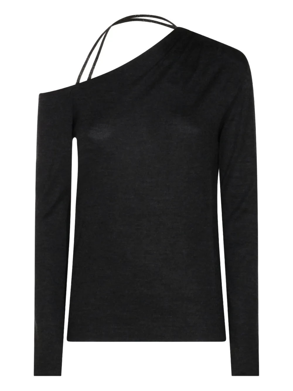 Brunello Cucinelli Monili-strap one-shoulder top | Black | Image 1