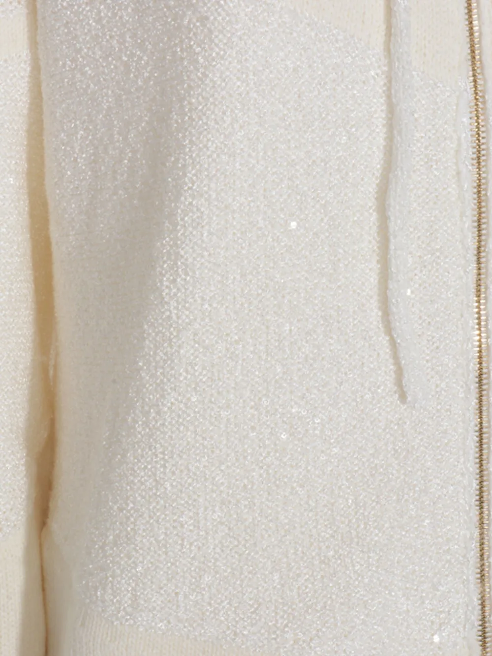 Fabiana Filippi Sparkling Hooded Long Sleeve Knitwear In Neutral
