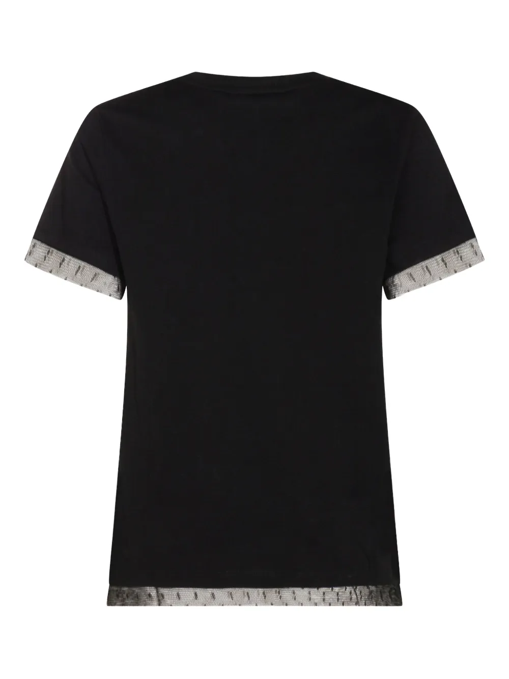 Twinset Tulle-trim Cotton T-shirt In Black