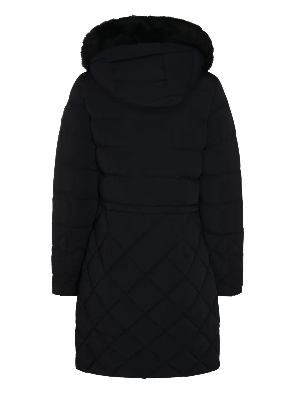 Mackage Fur Hooded Quilted Coat In Black