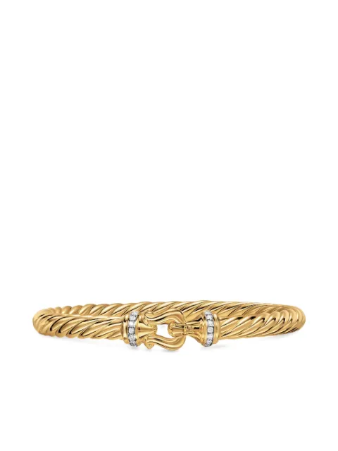 David Yurman 18K yellow gold Cablespira® Buckle diamond bracelet
