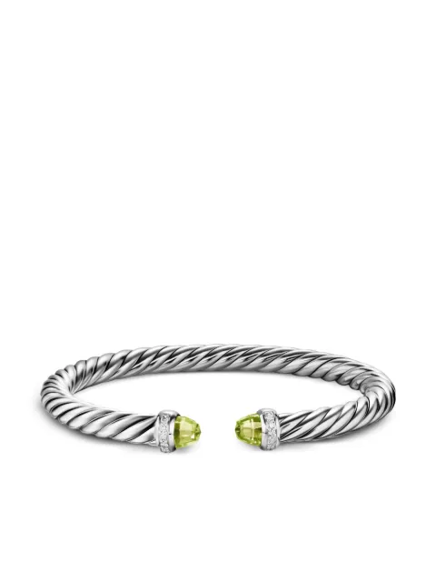 David Yurman sterling silver Cable Flex® peridot and diamond bracelet