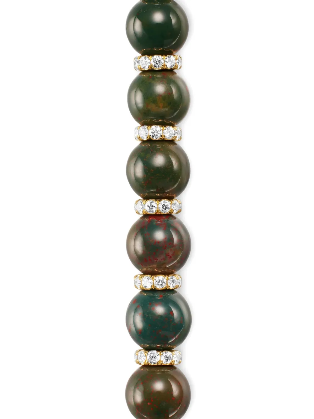 David Yurman 18k Yellow Gold Spiritual Beads Bloodstone And Diamond Bracelet In Brown