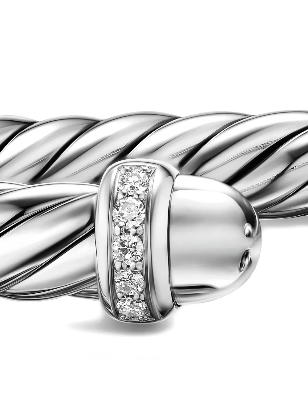 David Yurman Sterling Silver Cable Flex® Diamond Bracelet In Metallic