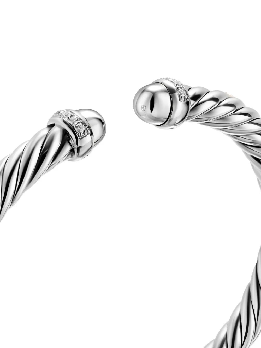David Yurman Sterling Silver Cable Flex® Diamond Bracelet In Metallic