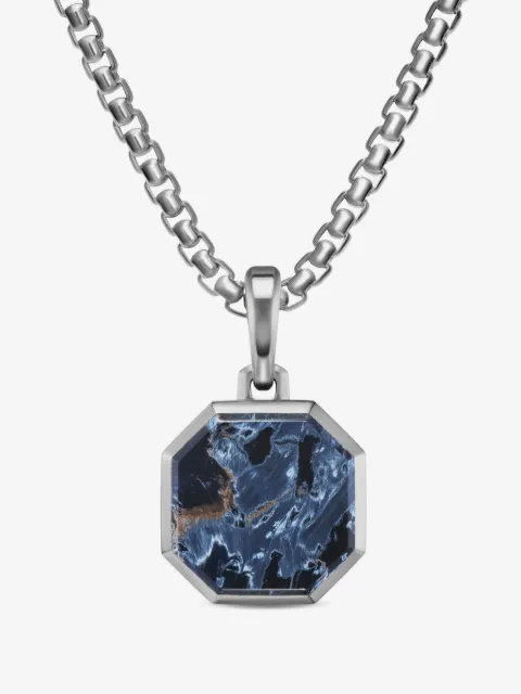 David Yurman sterling silver pietersite amulet pendant