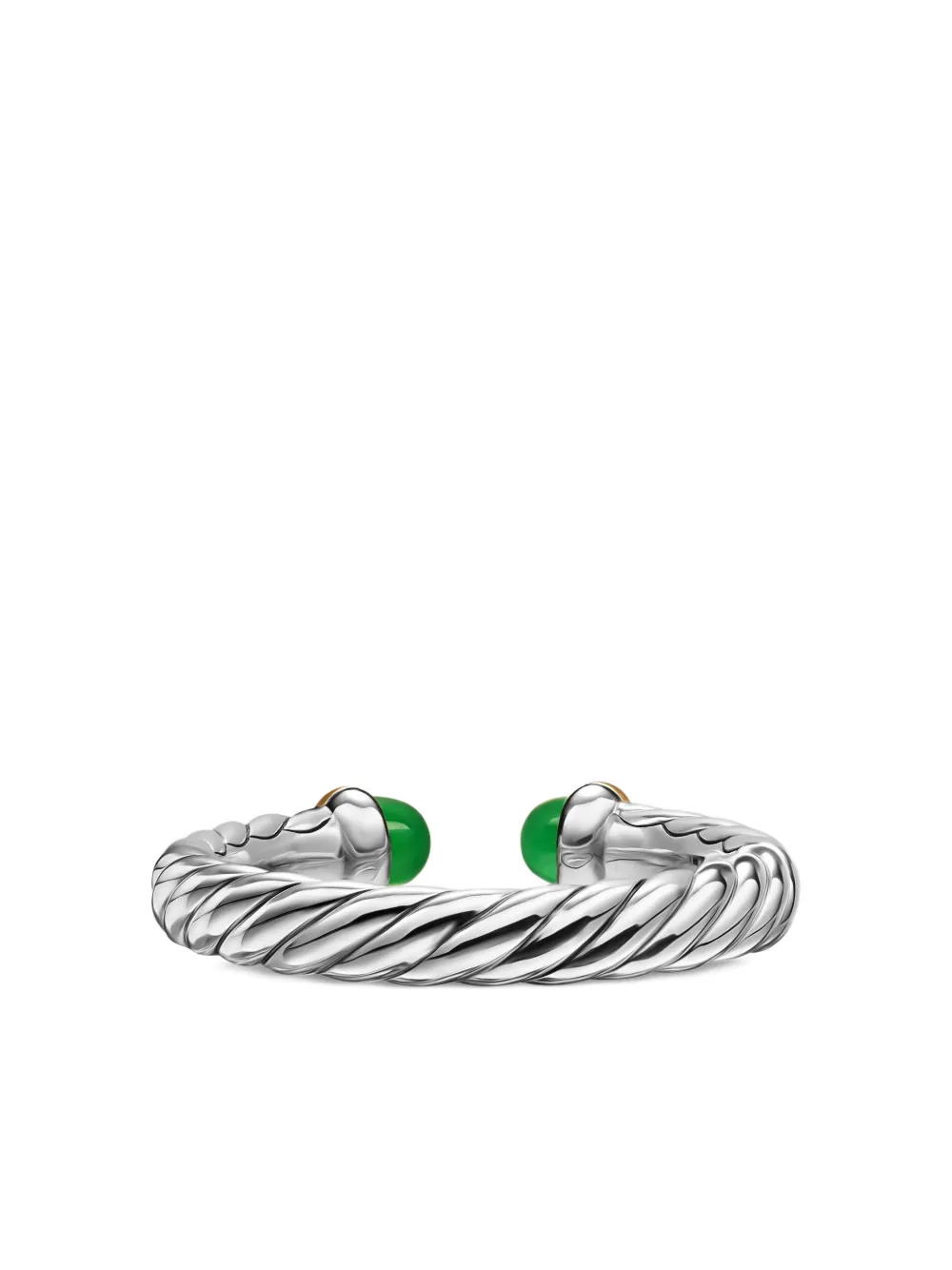 David Yurman Sterling Silver and 14K Yellow Gold Petite Cable Onyx Ring, view 3