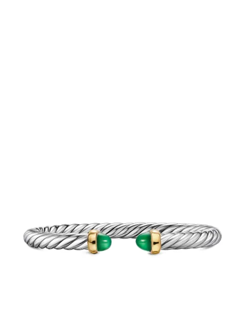 David Yurman sterling silver/14K yellow gold Cable Flex® Onyx bracelet