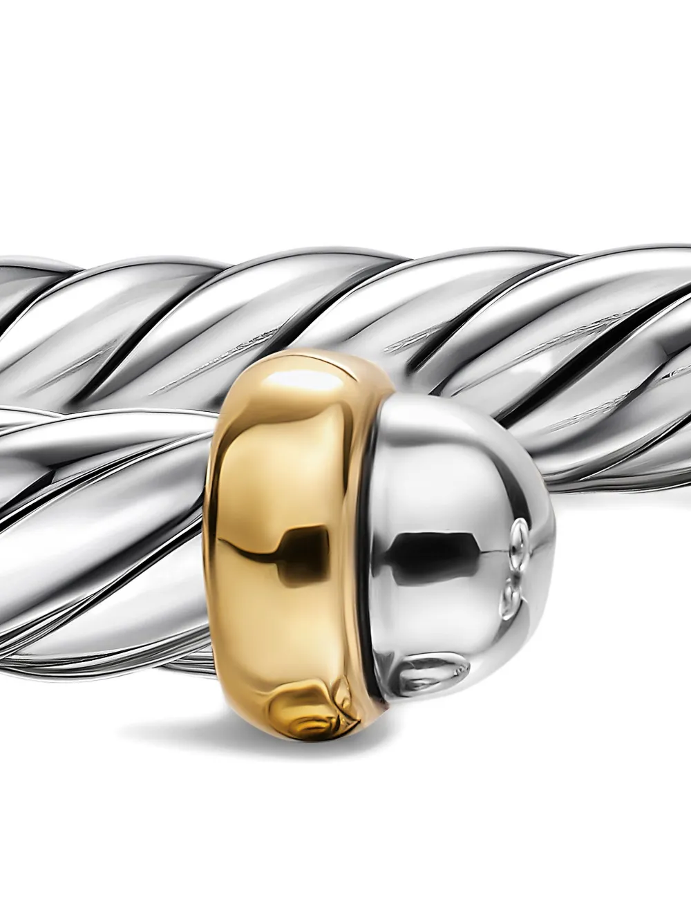 David Yurman Sterling Silver And 14k Yellow Gold Cable Flex® Bracelet In Gold