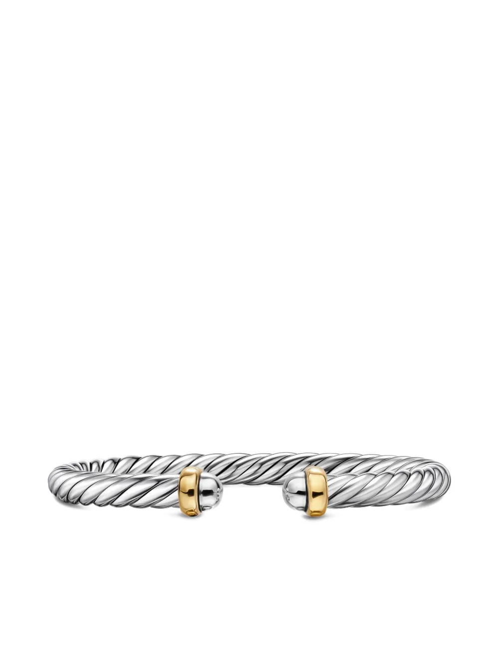 David Yurman Sterling Silver And 14k Yellow Gold Cable Flex® Bracelet In Gold