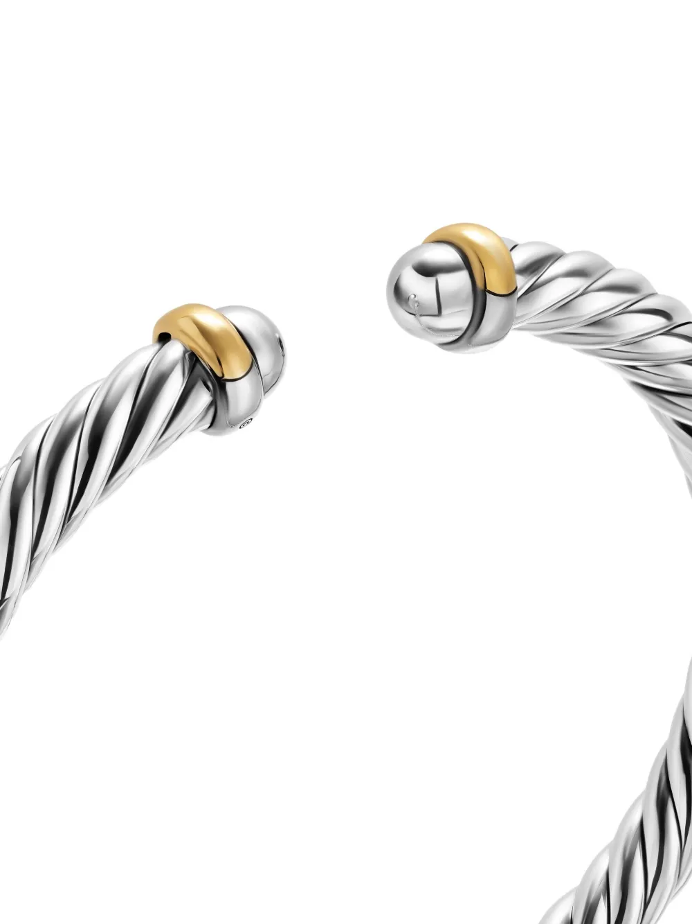 David Yurman Sterling Silver And 14k Yellow Gold Cable Flex® Bracelet In Gold