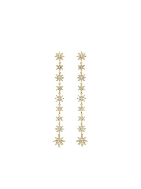 David Yurman 18K yellow gold Starburst diamond drop earrings