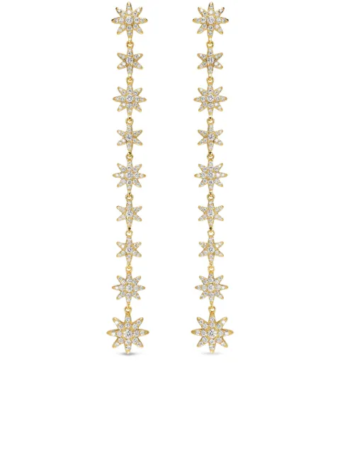 David Yurman 18K yellow gold Starburst diamond drop earrings