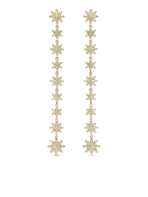 David Yurman 18K yellow gold Starburst diamond drop earrings