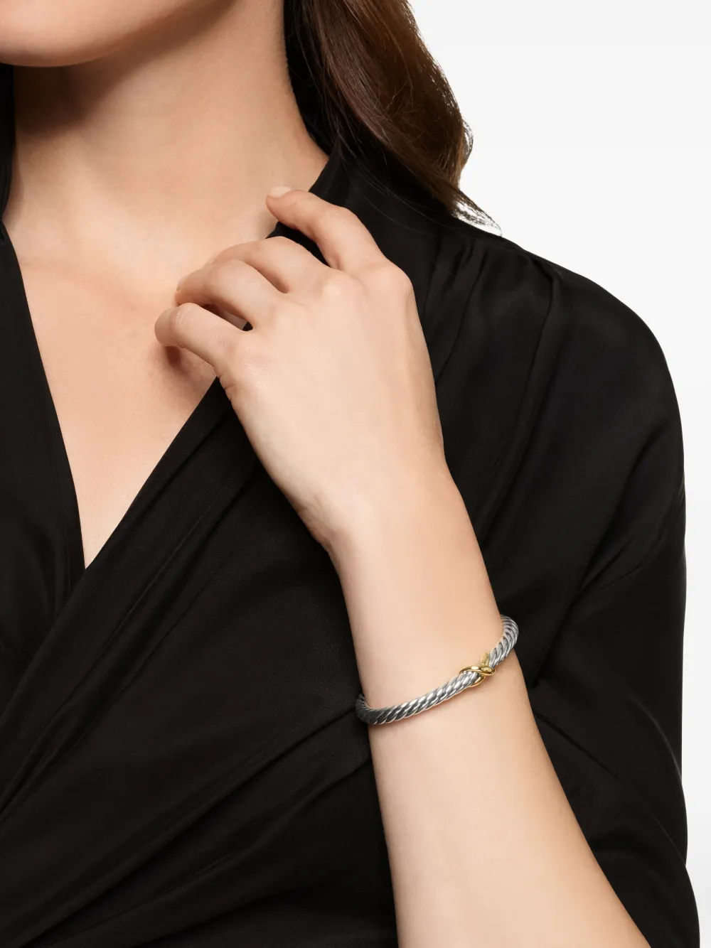David Yurman Bracciale Cable Flex® X in argento sterling e oro giallo 14kt | Image 2