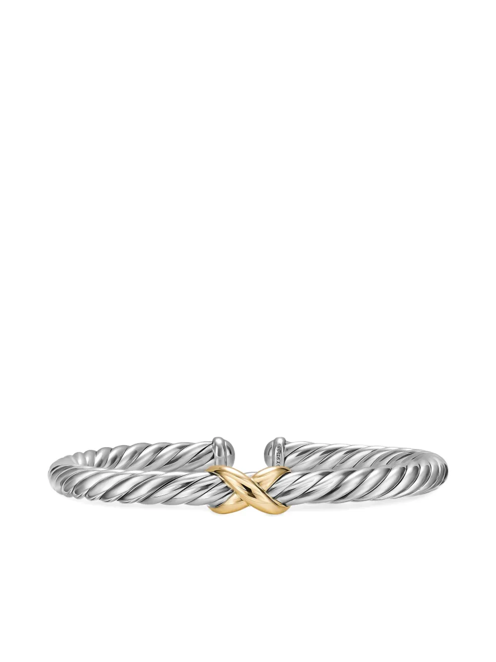 David Yurman سوار Flex® X مضفور فضة إسترليني وذهب أصفر عيار 14 | فضي | Image 1