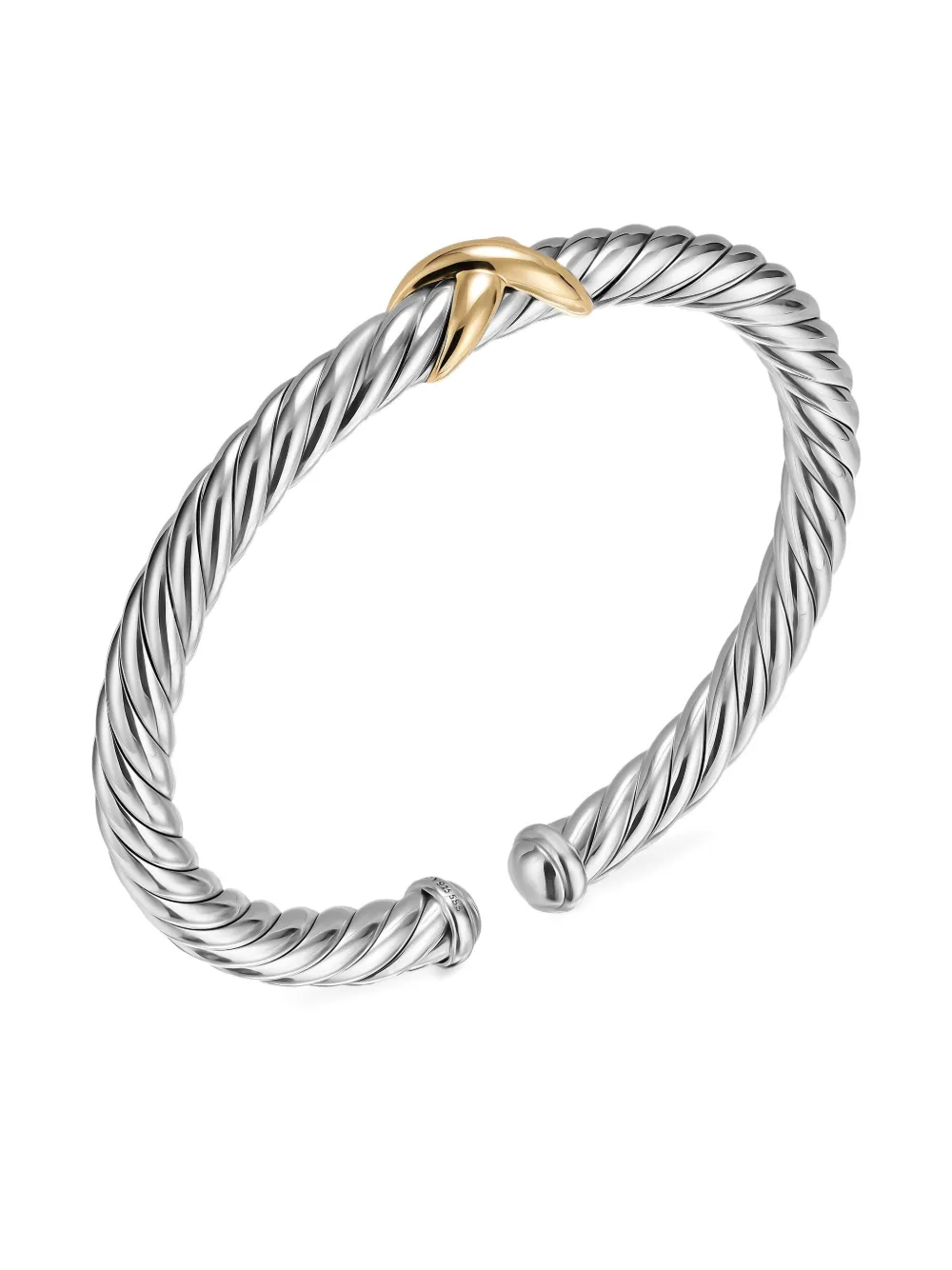 David Yurman Bracciale Cable Flex® X in argento sterling e oro giallo 14kt | argento | Image 1