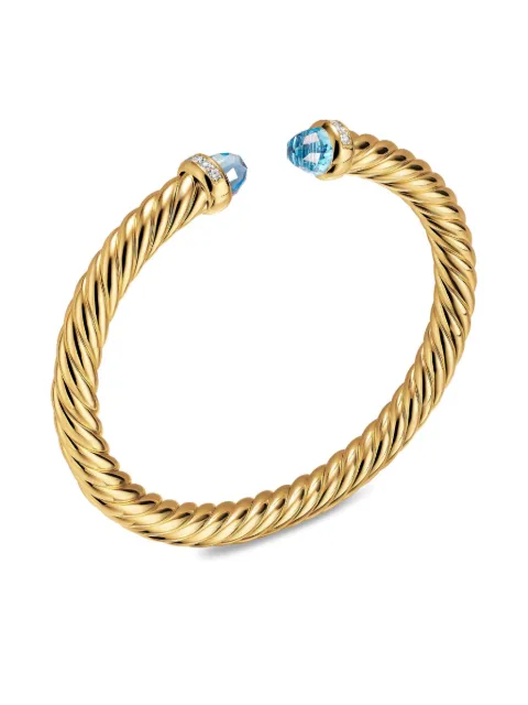 David Yurman 18K yellow gold topaz diamond Cablespira® Flex bracelet
