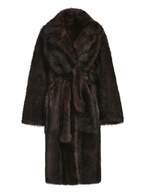 Nour Hammour Uma belted fur coat