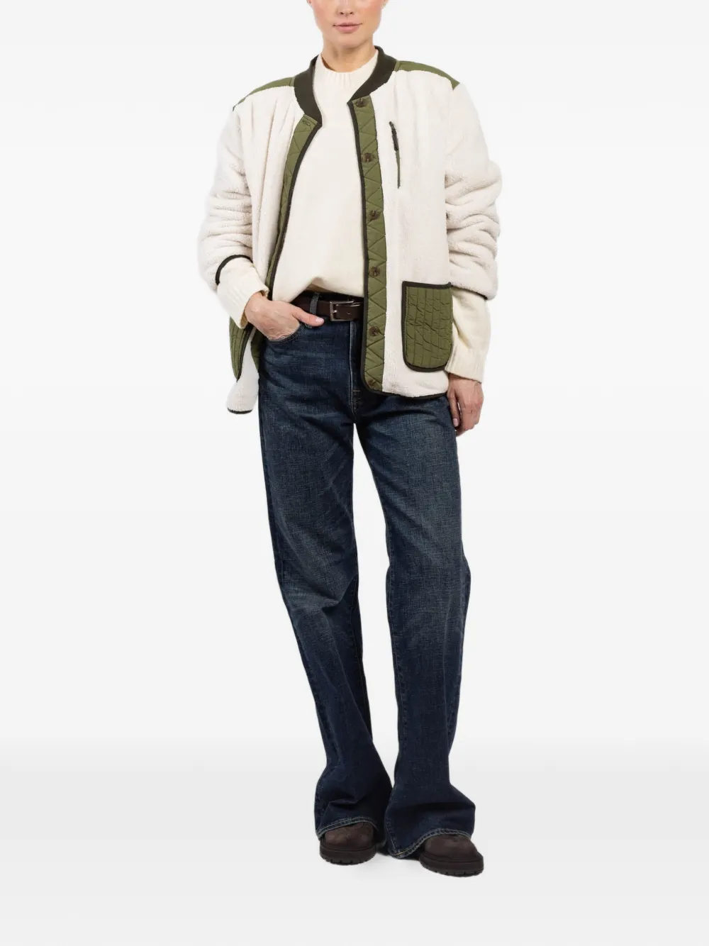  The Great. Quilted-detail Jacket - Neutrals 