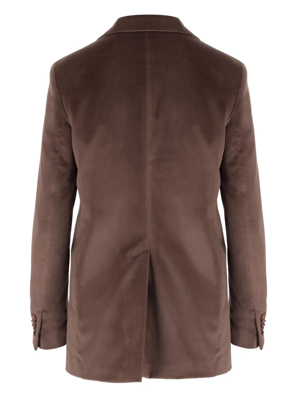 Tagliatore Single-breasted Jacket In Stretch Cotton Velvet In Brown
