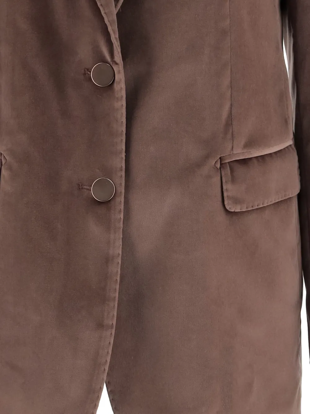 Tagliatore Single-breasted Jacket In Stretch Cotton Velvet In Brown